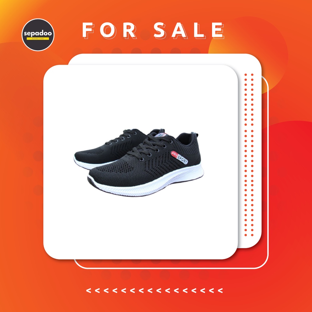 SEPADOO Sport Shoes Pria WS1 Sepatu Running Olahraga Hitam