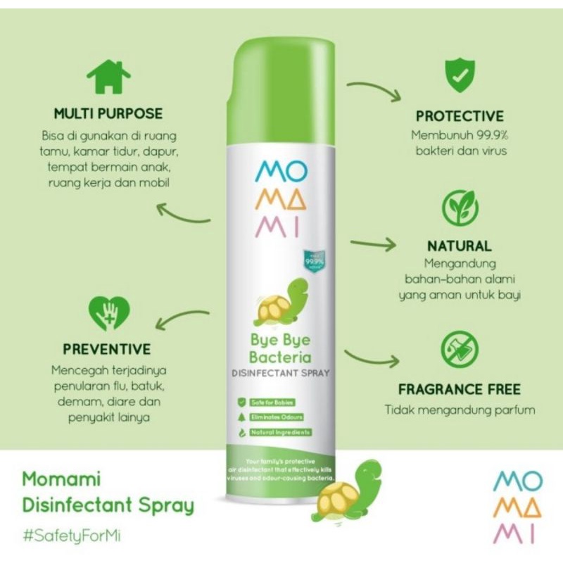 Momami Bye Bye Disinfectant Spray 350 ml/Semprotan Disinfektan