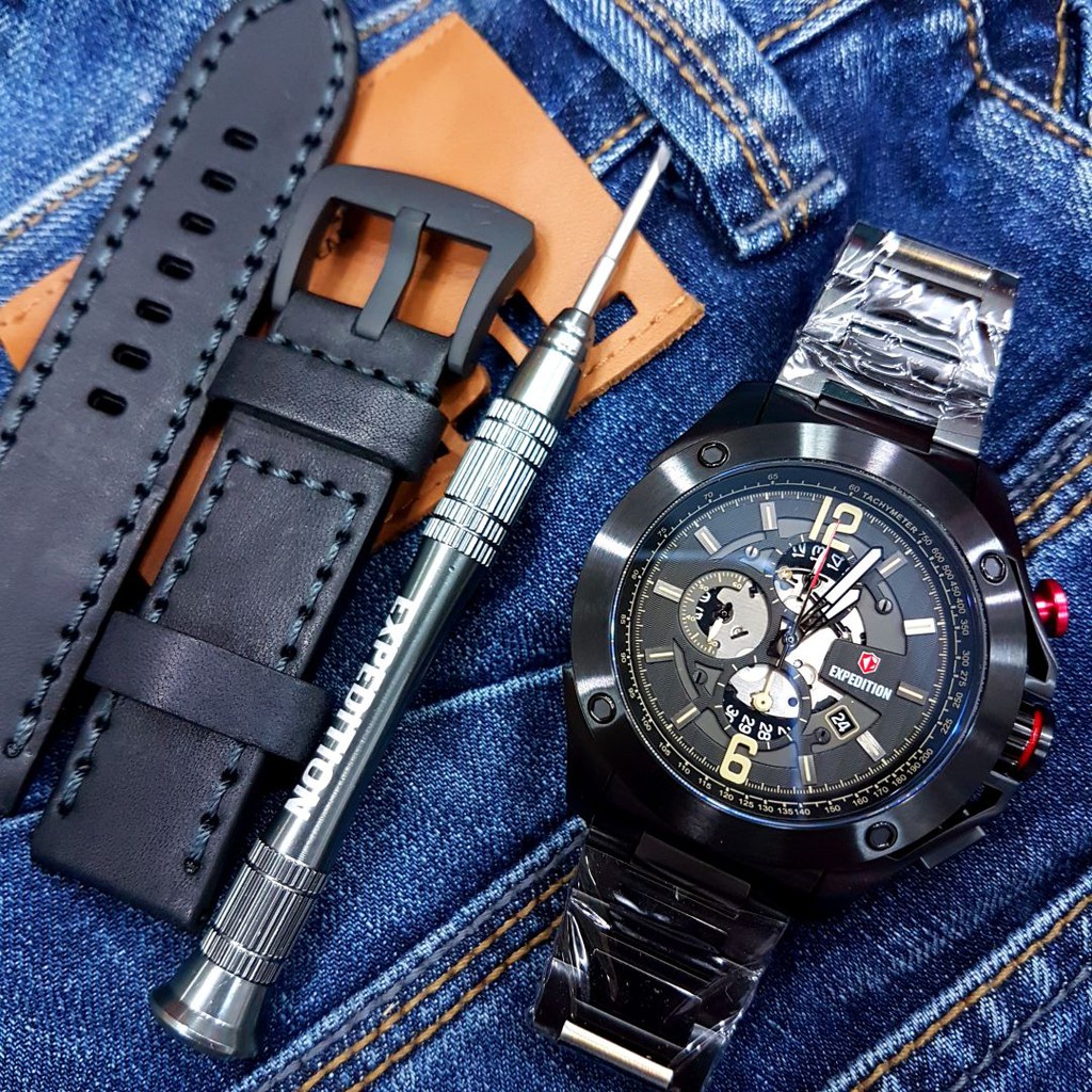 JAM TANGAN EXPEDITION WATCH 6697 PRIA FULL BLACK ORIGINAL