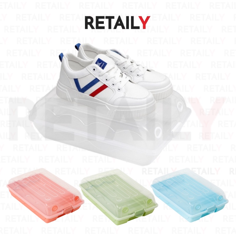 Retaily HL0199 Kotak Sepatu Plastik Transparan Penyimpanan Kotak Sepatu Shoes Storage Box