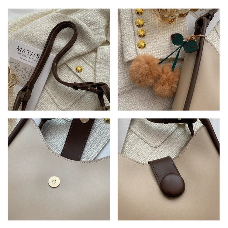 BJ15376 - BLACK/COFFEE/KHAKI - TAS WANITA FASHION IMPORT MODIS ELEGAN TERMURAH TERLARIS TERBARU BAGSTORE JAKARTA TAS BATAM EL5376 MIRIP ZC2838