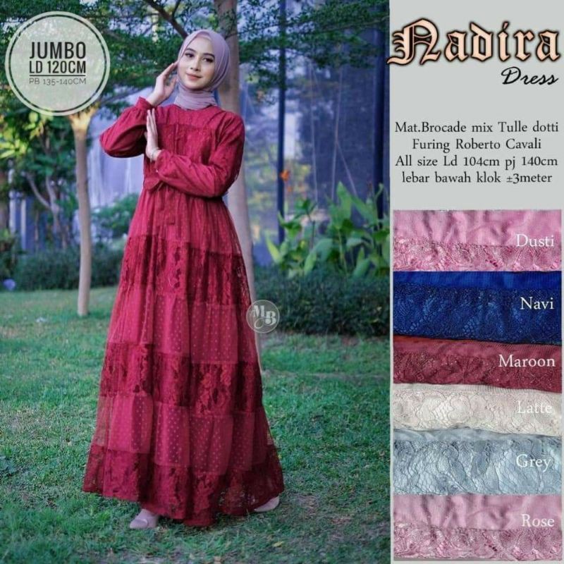 NADIRA GOWN JUMBO DOTTY DRESS OUTFIT KONDANGAN DRESS TILLE-DOT PREMIUM AMELIA ASMIRANDAH NADHIRA