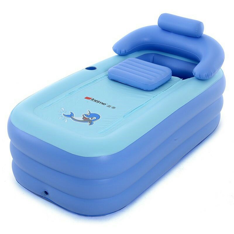 Intime Spa Bathtub Portable 160x84x63 Cm Dengan Pompa - YT-038B - Blue