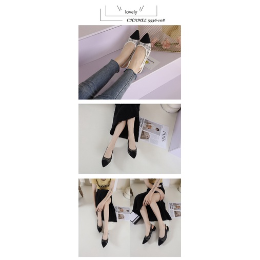 SEPATU WANITA SLINGBACK HEELS PLATFROM SHOES 5536-108 (RESTOCK)