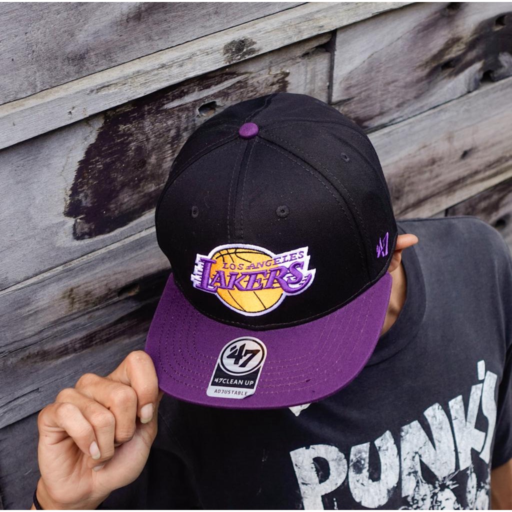 Topi Lakers Los Angels Snapback topi baseball pria Import Mirror ORI