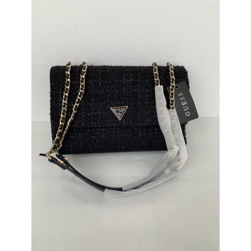 tas guess casely rajut hitam