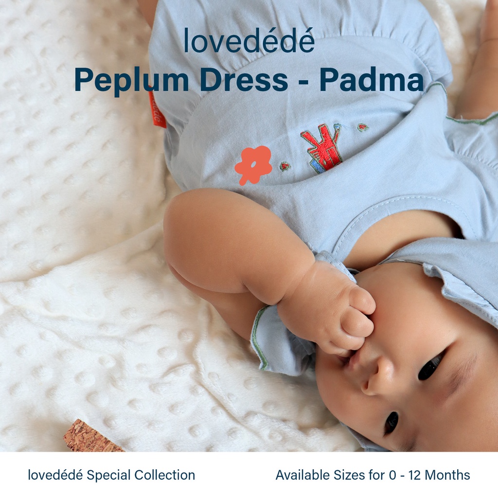 Padma Peplum Dress Ruffle Bayi Perempuan Lovedede STRAWBERRY jumper bayi baju anak