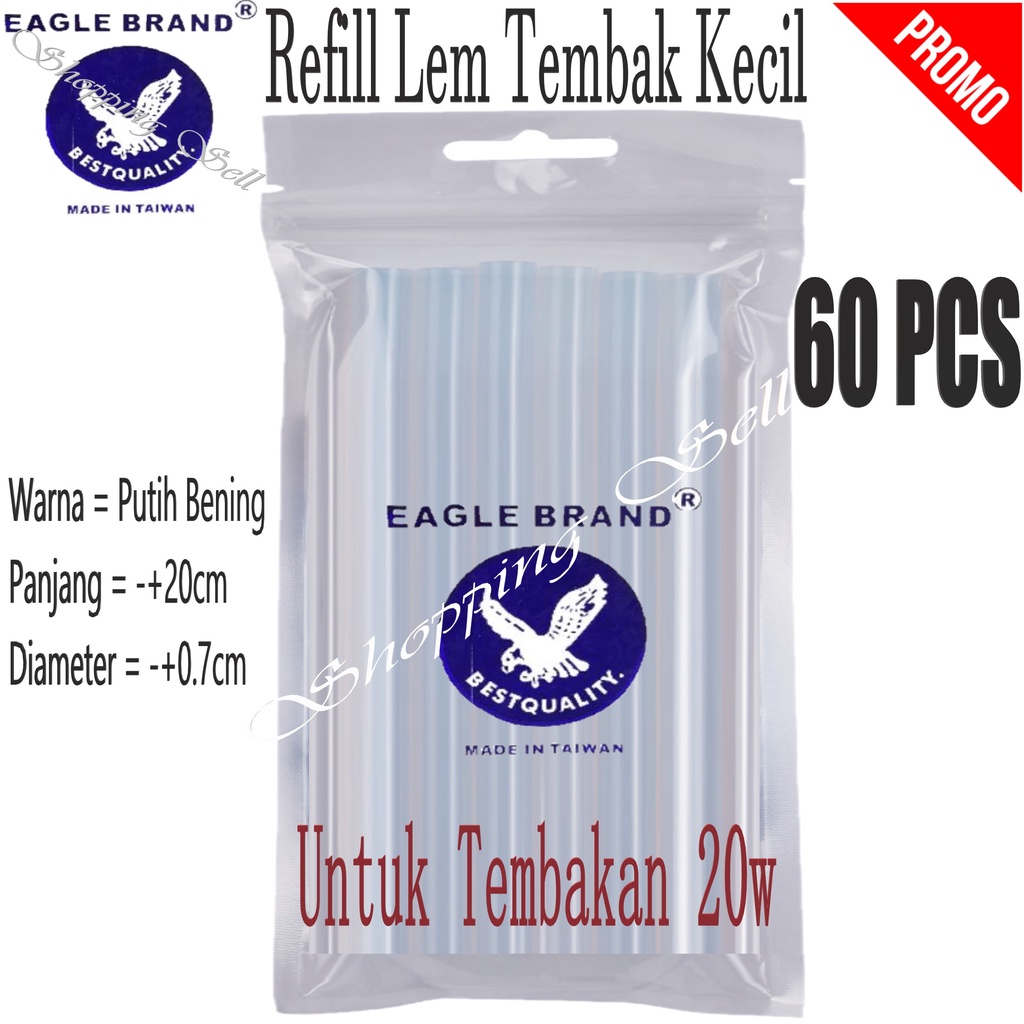 

( 60 PCS ) Isi Lem Tembak Glue Gun Kecil Made In Taiwan / Refill Glue Gun Putih Padat / Satu