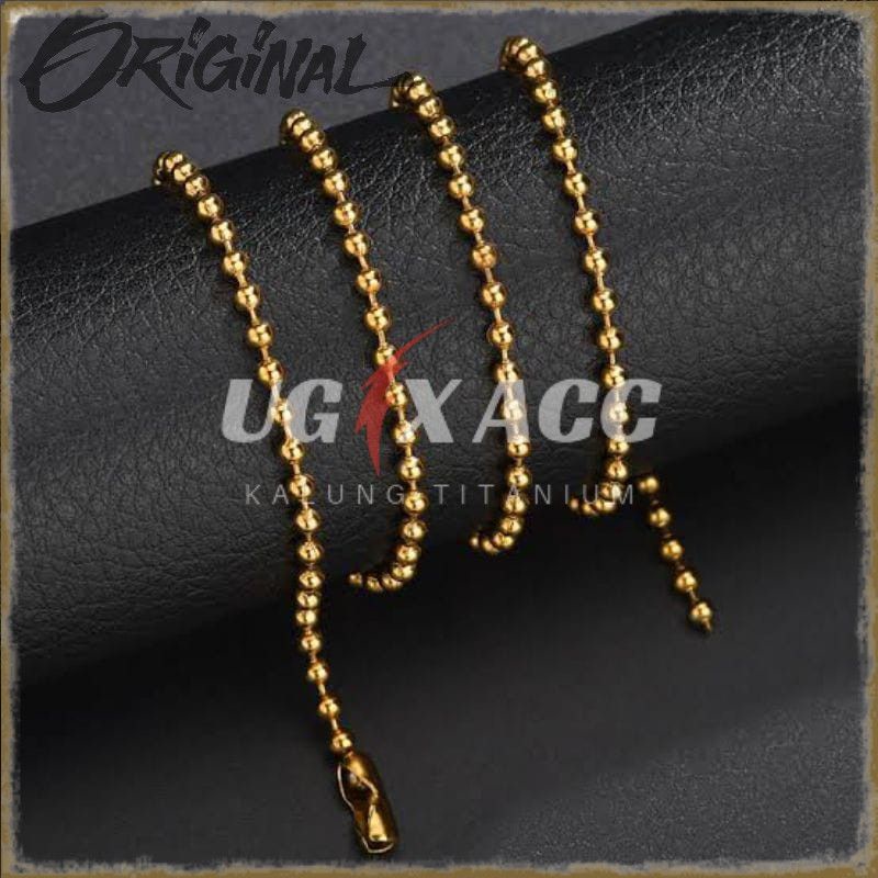 Kalung Titanium Pria Anti Karat Wanita Gold Emas Model Biji Lada Kalung Monel Anti Karat Pria Wanita