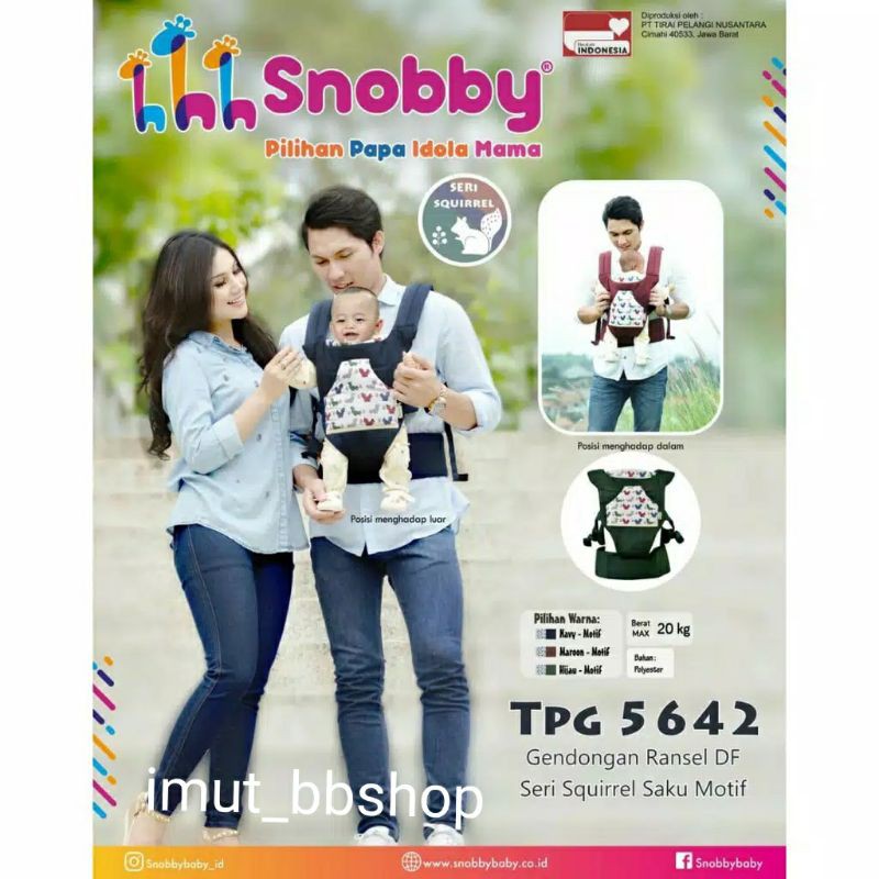 SNOBBY GENDONGAN RANSEL DF SERI SQUIRREL SAKU MOTIF TPG5642