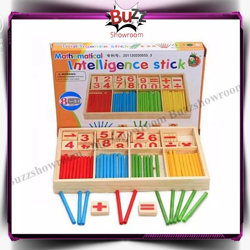 Intelligence Stick Wooden Mainan Belajar Berhitung Anak Matematika Kayu