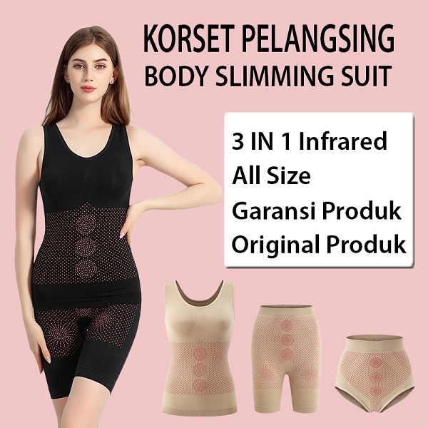 Korset Celana Pelangsing Badan Stagen Pengecil Perut Buncit Bevavar Corset Belt Pembakar Lemak Olahraga Wanita