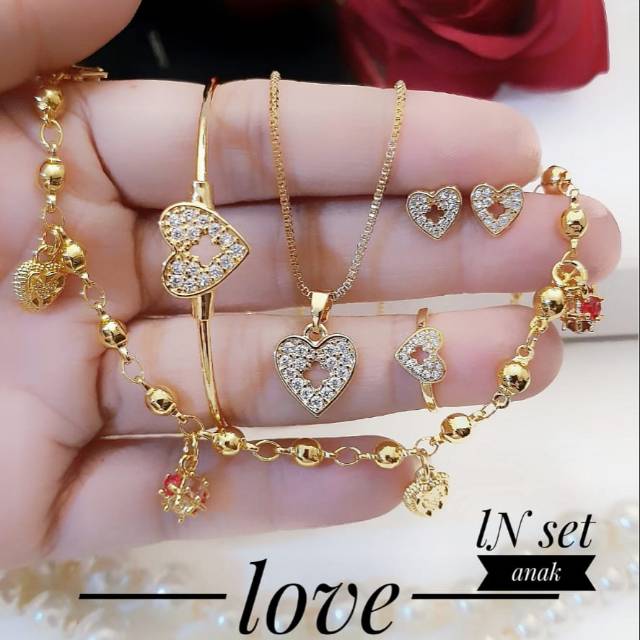 Xuping set perhiasan anak lapis emas 24k  2818f