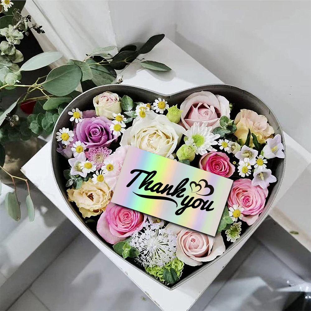 Solighter 50PCS Thank You For Your Order Paket Kado Belanja Sisipan Greeting Postcard Beyond Grateful Labels