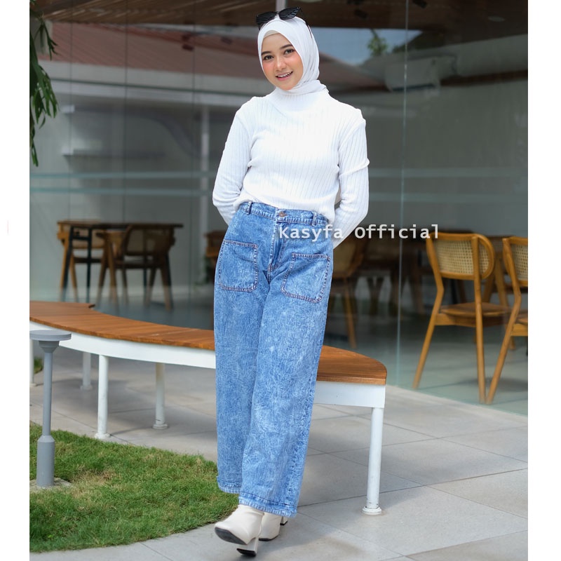 MEISHA KULOT JEANS SNOW ACID // KULOT JEANS SNOW POCKET