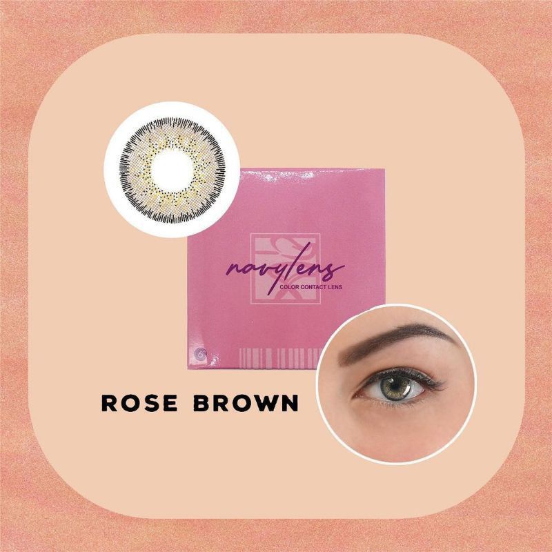 softlens warna Rose Brown diameter 15 water 43% Navylens Rose