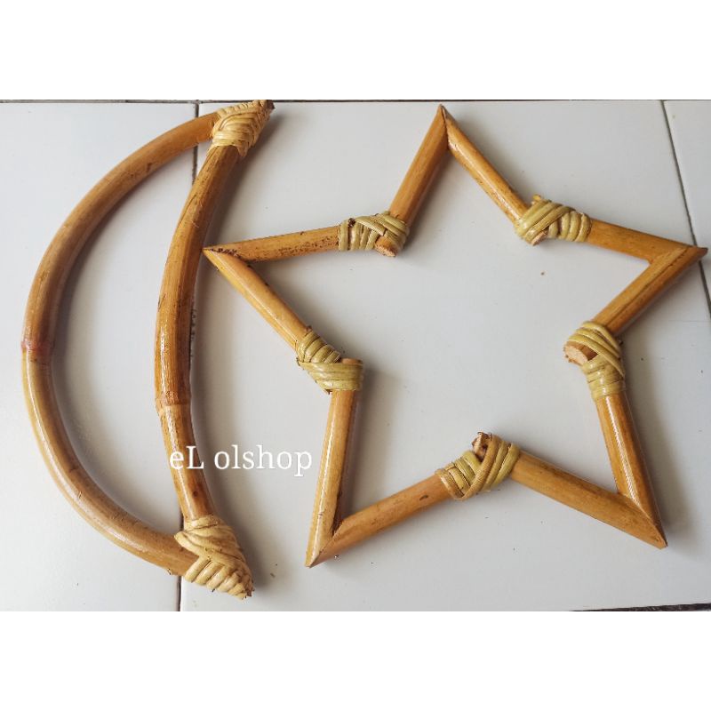 Rotan Bulan Bintang Sabit Macrame Dekorasi Paket