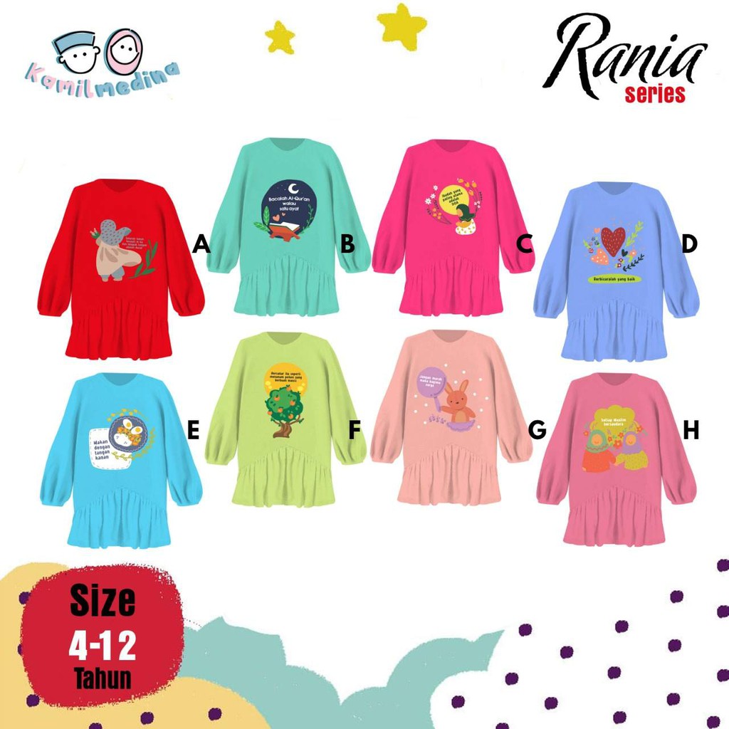 Tunik anak perempuan Tunik Kaos anak  4 - 12 TAHUN