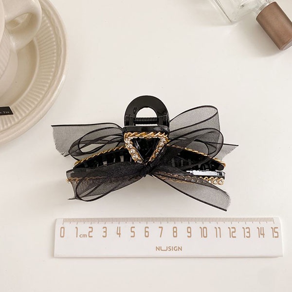 jepit rambut bita lace bow rhinestone hair clip (2e1) jje066