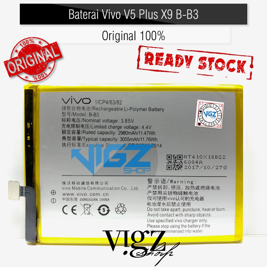 Baterai Batre Battery Vivo V5 Plus B-B3 X9 Original 100%