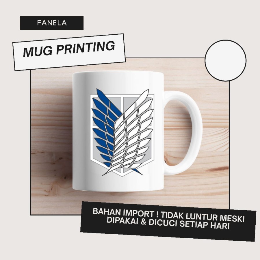 Cetak Mug/ Gelas Printing /mug attack on titan / gelas attack on titan