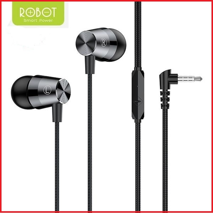 Earphone Robot RE101S Handsfree Stereo Bass Vivan Wired Headset 3.5mm