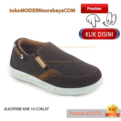 ALKOPINIE KHK 10 COKLAT sepatu anak casual slip on