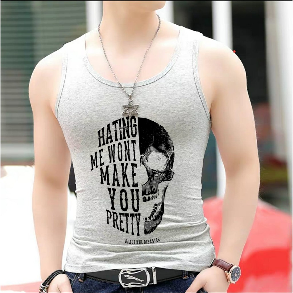 BISA COD / ALIPIO FASHION - SINGLET HUNTING SKULL / kaos dalam pria / singlet olahraga / singlet gym