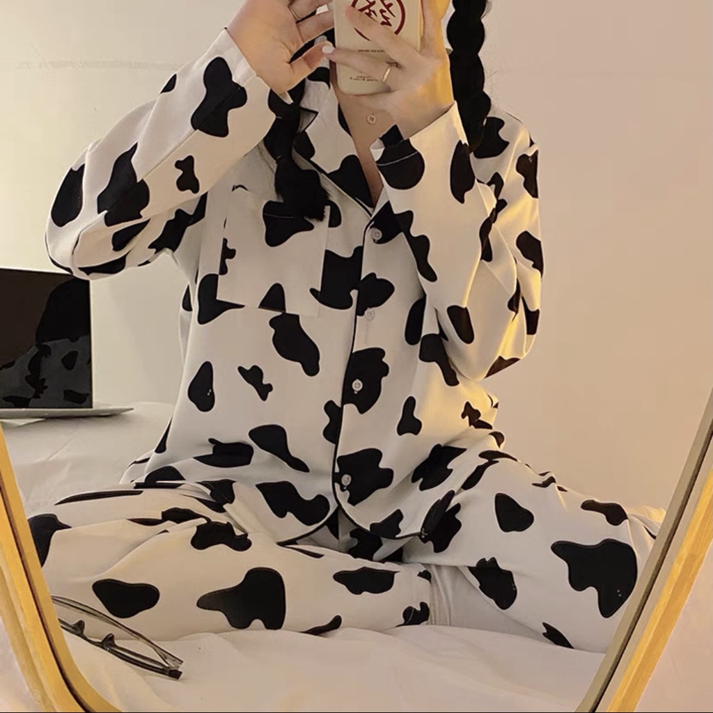 Piyama Baju Tidur Wanita PP Import Fashion Krah Kancing Lengan Panjang-7503