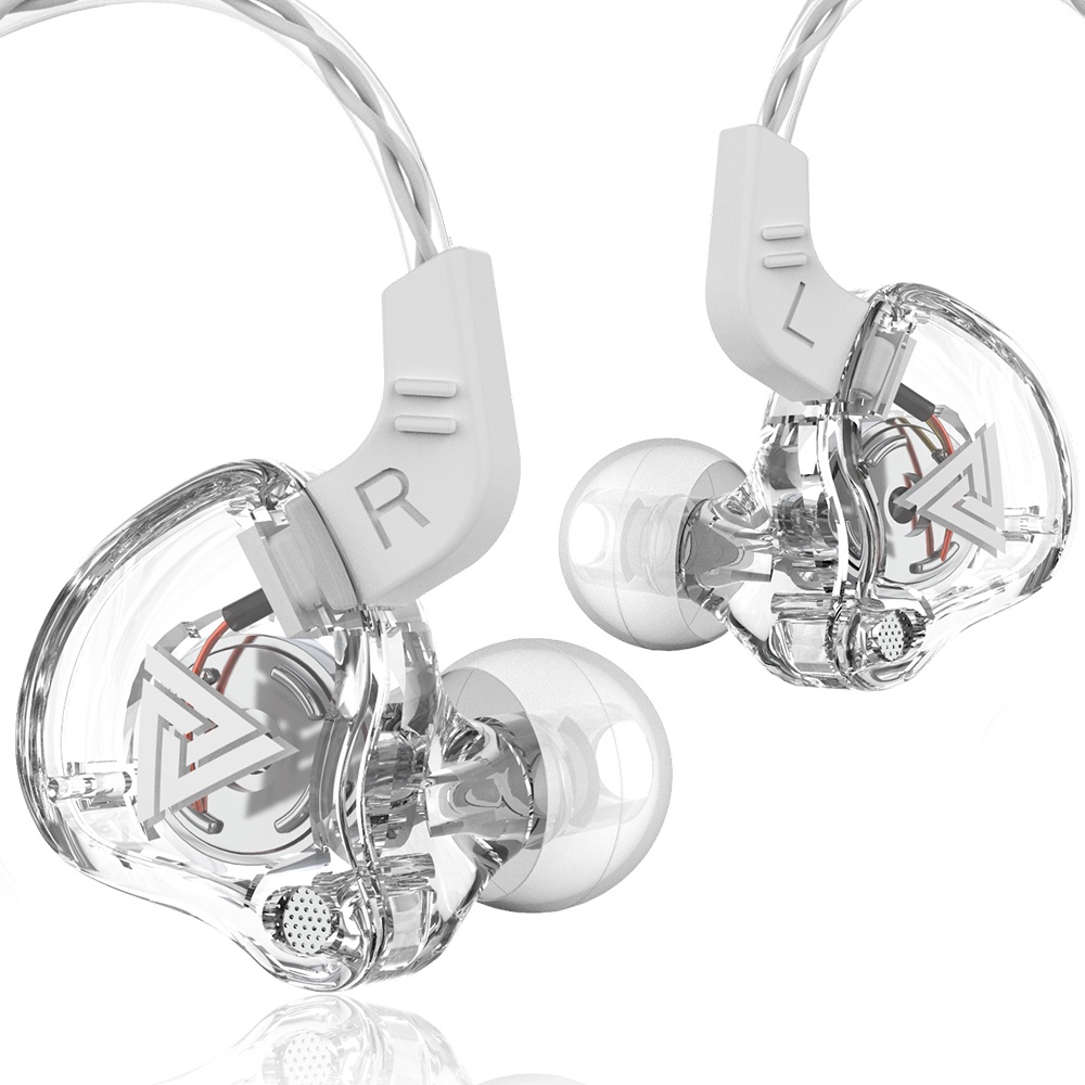 QKZ AK6 Dengan Mic Earphone Sport Dynamic + Subwoofer Bass AK6 X Ak6 Ares alt KZ EDX Pro TRN MT1 Pro CCA CRA-AK6 Transparan (HOT)