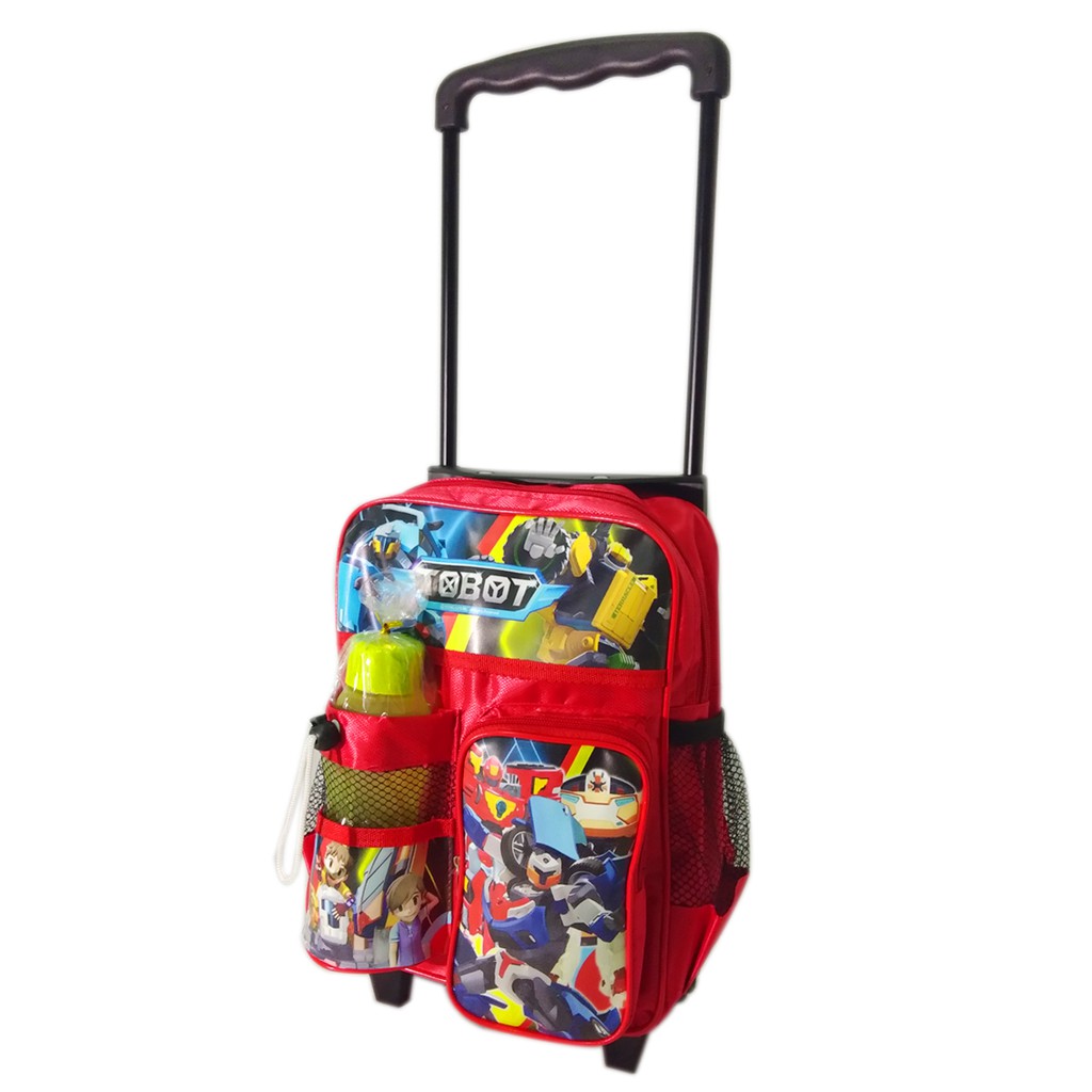 Tas Ransel Roda Anak Tas Troli Anak Cowok Cewek TK 2in1 Bisa Roda&amp;Ransel FREE BOTOLMINUM+JAM MAINAN