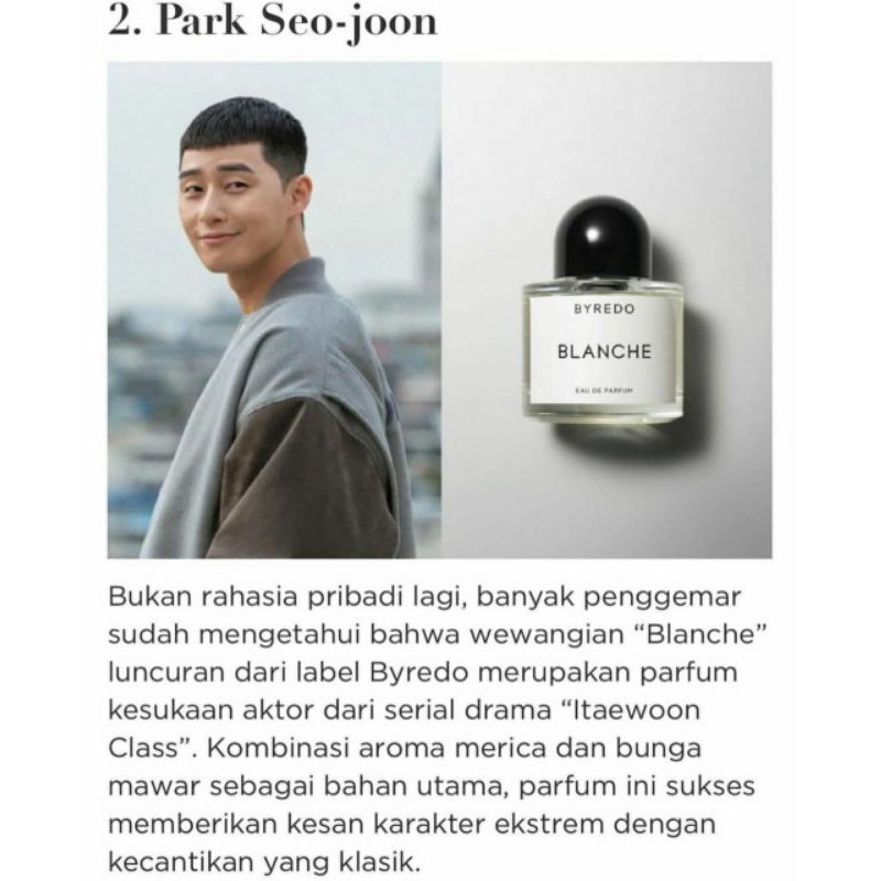 Byredo Blanche Eau De Parfum 50ml park seo joon edp powdery roses