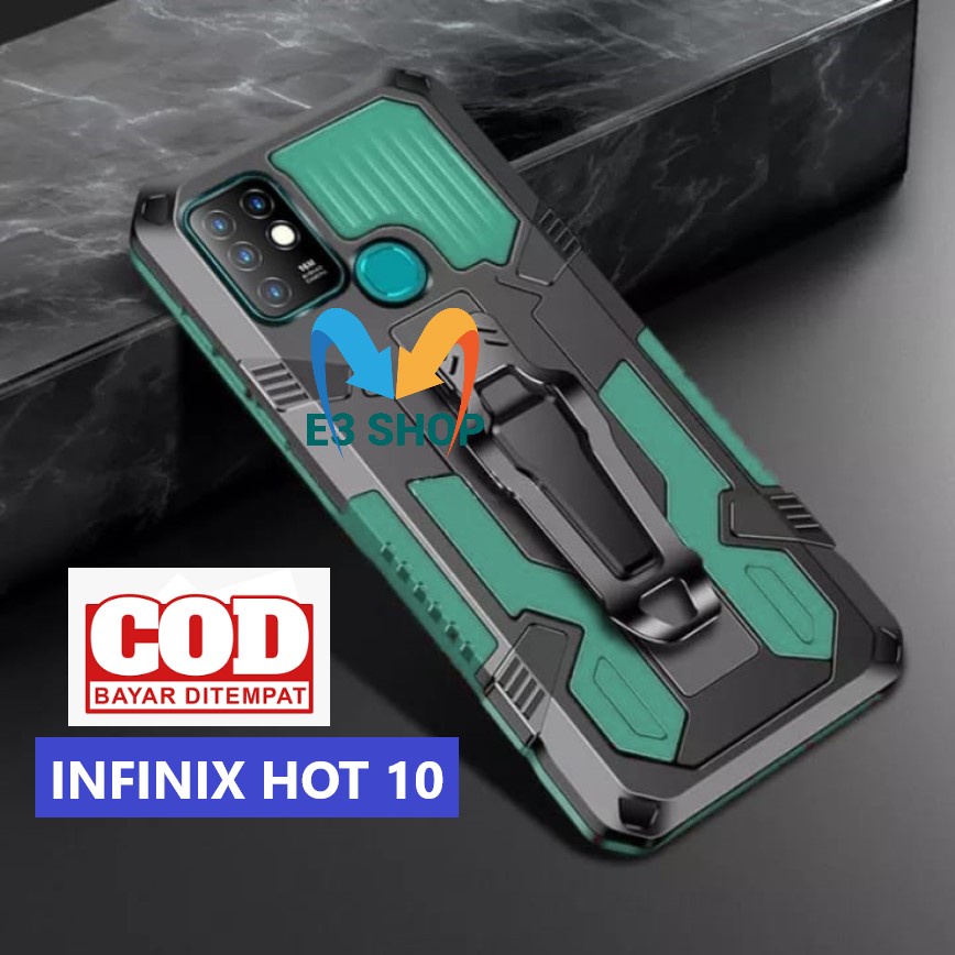 INFINIX HOT 10 CASING STANDING BACK KLIP HARD CASE ROBOT NEW COVER