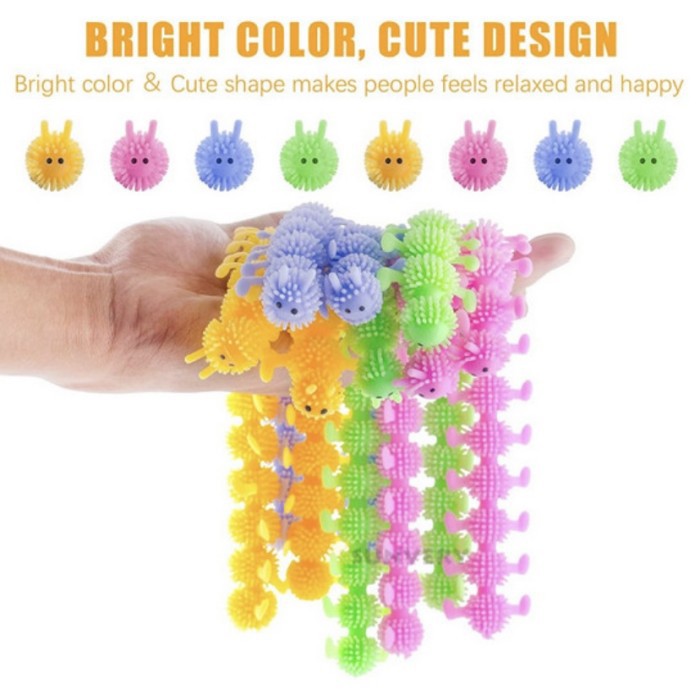 Caterpillar Worm Noodle Stretch Unicorn String Cacing Fidget Toys Toy