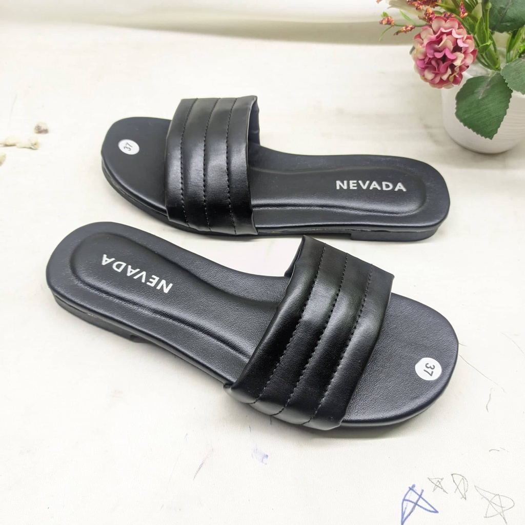 SANDAL SELOP WANITA SAKAKI FLAT TEPLEK  CASUAL SLIDE TERBARU SENDAL SLOP SLIP ON 14045