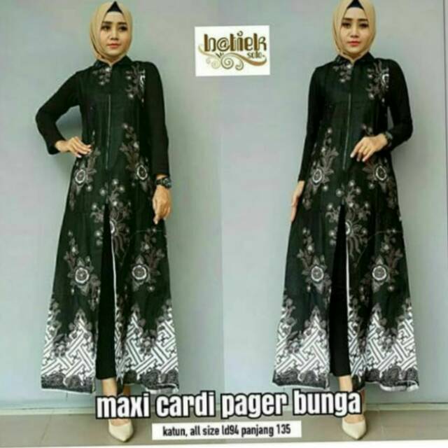 OUTER BATIK WANITA / Outer batik / maxi cardi pagar bunga / rompi batik / long cardi