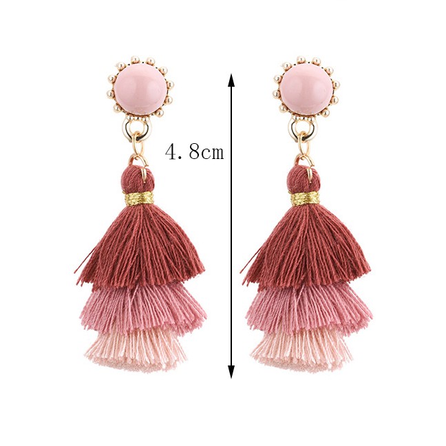 LRC Anting Tusuk Fashion Tassel Decorated Y5893X