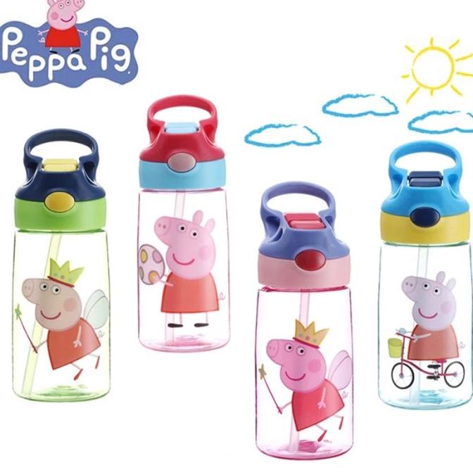 =====] Botol minum peppa pig anak sedotan import