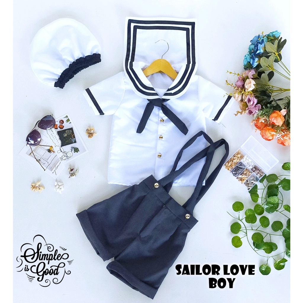 Kostum Sailor Love Boy Anak Unik/Kostum pelaut Anak/baju pelaut anak murah