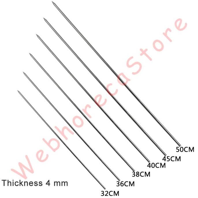 :<:<:<:<] Kebab Skewer Stick Needle 45 cm Stainless Solid/ Tusuk Sate 4 mm