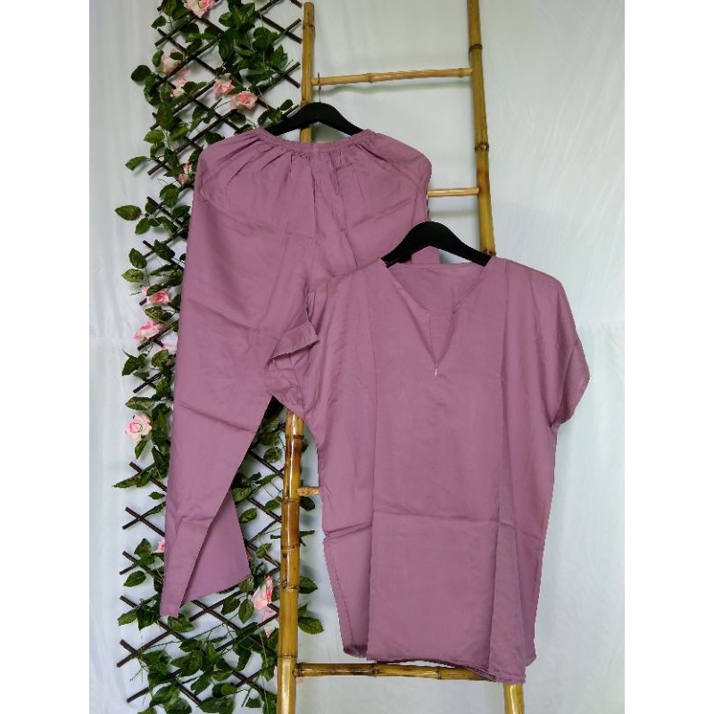 Piyama Busui Setelan Rayon Wanita Kekinian Pajamas Set Ld 120-PJM B. Purple