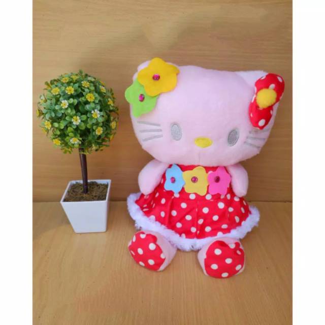 Boneka hello kitty dress bunga SNI size:S