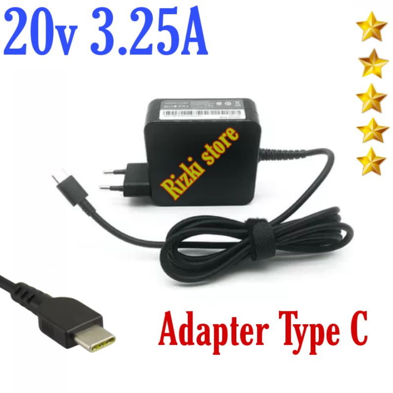 Charger Laptop Lenovo Type - C T470 T480 T480S T580 E485 E580 E585 X270 X280