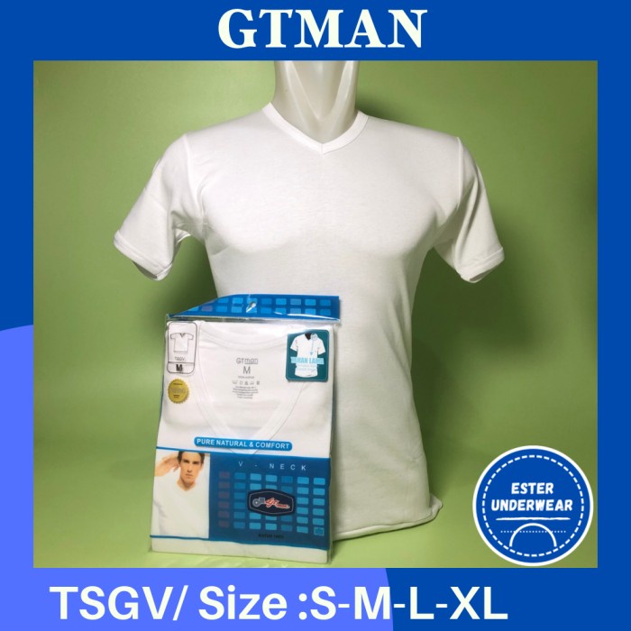 Kaos Dalam GTMAN V-NECK TSGV PUTIH ISI 1PCS