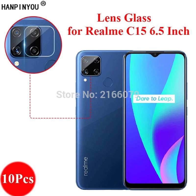 2in1 - Tempered Glass Layar Kamera Realme C15 - TG Anti Gores Layar Camera Realmi C15  Full Screen