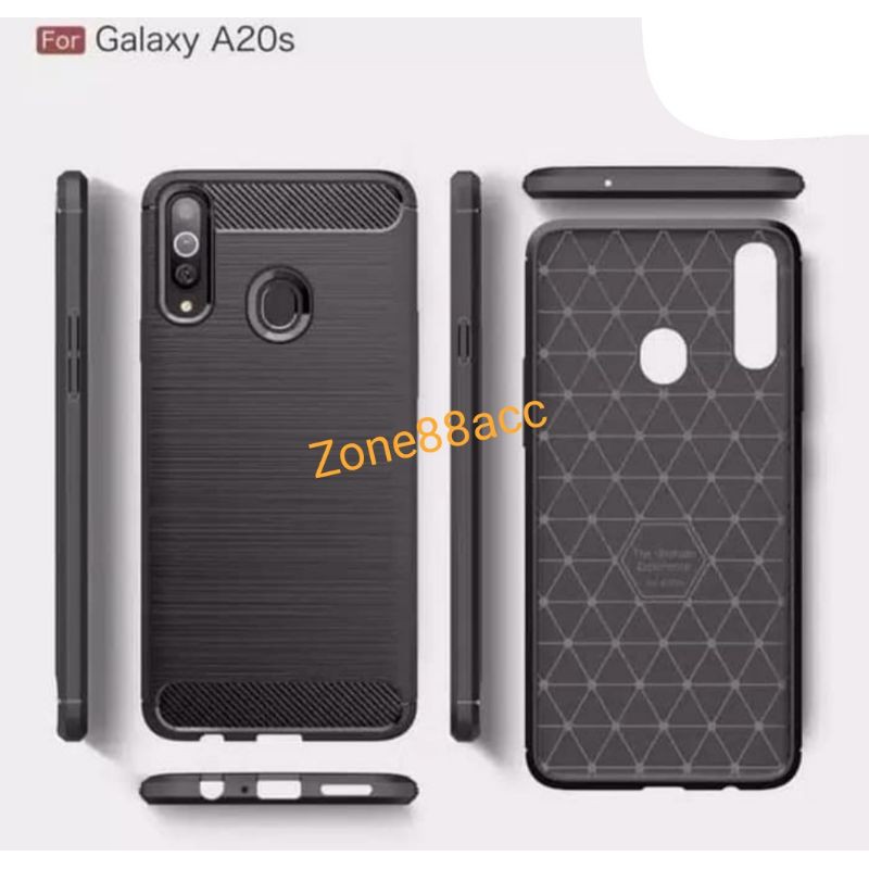 Silicon Case SAMSUNG A20S Softcase iPAKY Carbon Casing Cover TPU