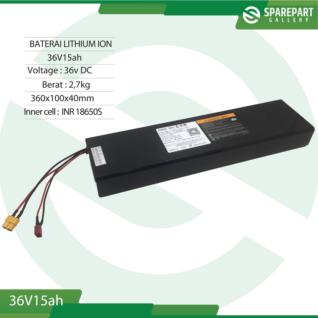 Aki Lithium Ion 36v15Ah skuter listrik otoped baterai 