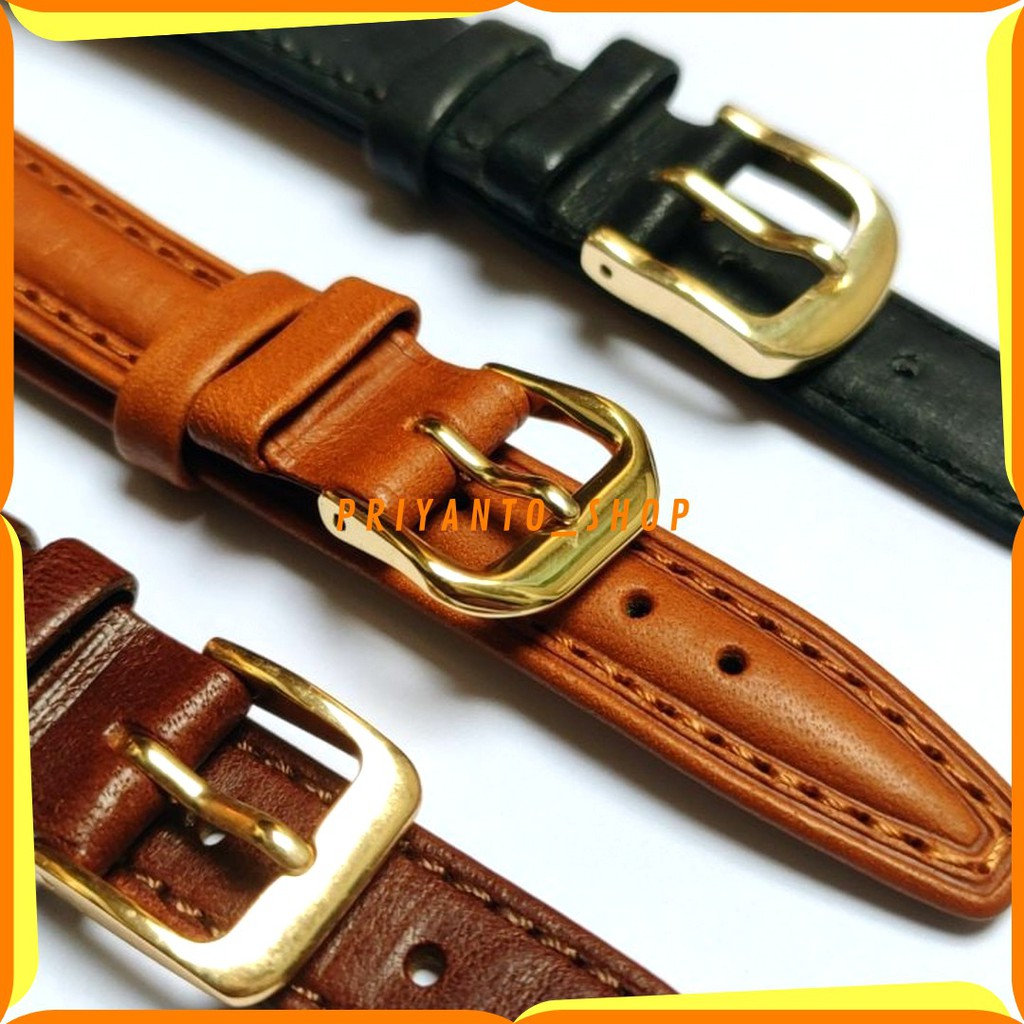 Tali Jam Tangan Kulit wanita14mm Leathers Strap Watch Wanita 14mm Buckle Glod