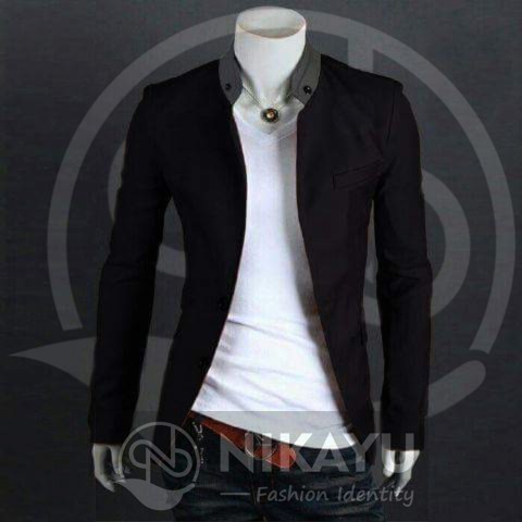 JAS PRIA BLACK COCO KEREN SLIMFIT MODEL KOREA WARNA HITAM BAHAN PUTRA MILL BERKUALITAS