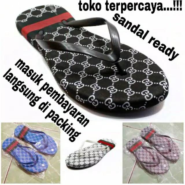 Sandal motif gucci sandal murah sandal santai banyak warna
